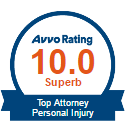 Avvo Rating|10.0 Superb|Top Attorney Personal Injury badge